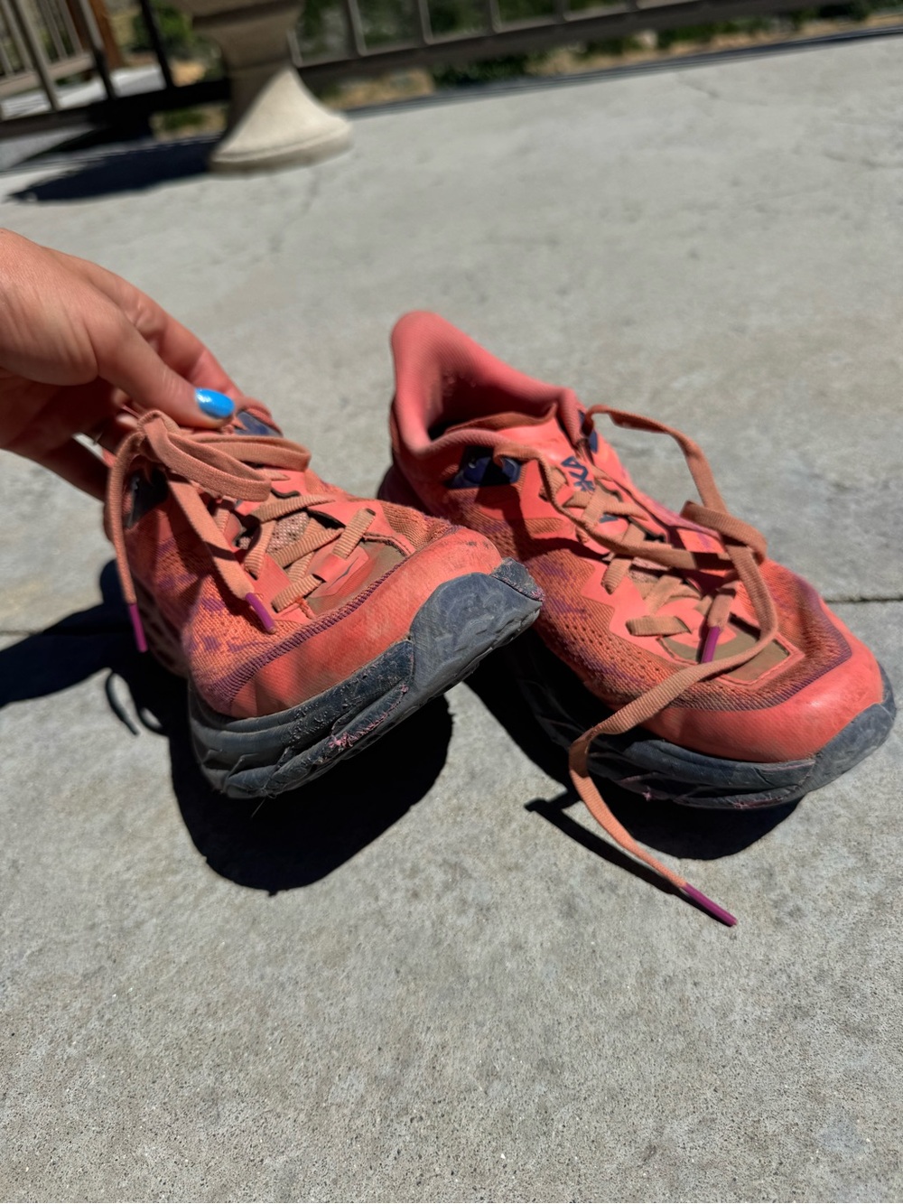 Coral HOKA Trail Running Shoes